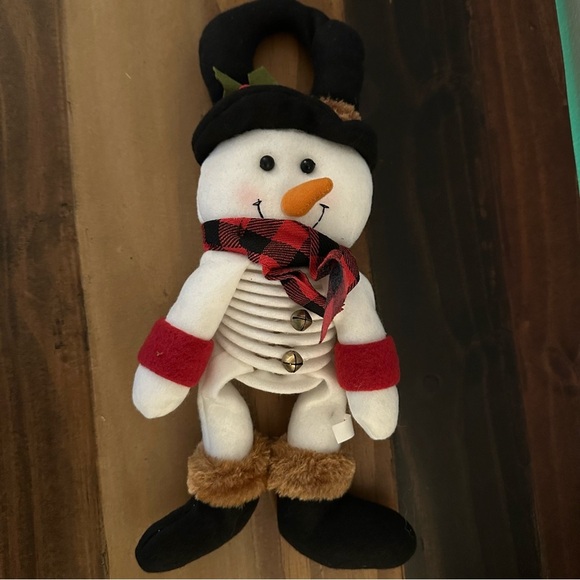 Other - LIMITED TIME $5 ITEM!! Charming Snowman Slinky Plush with Red and Black Accents